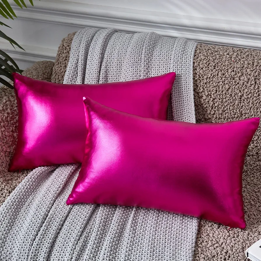 Red Decorative Pillows,Hot Pink Decorative Pillow,Fuschia Throw Pillows,Hot Pink Pillow Cases,Decorative Pillows Red,12x20,Neon Pillows,Red Couch Pillows for Living Room(Hot Pink)