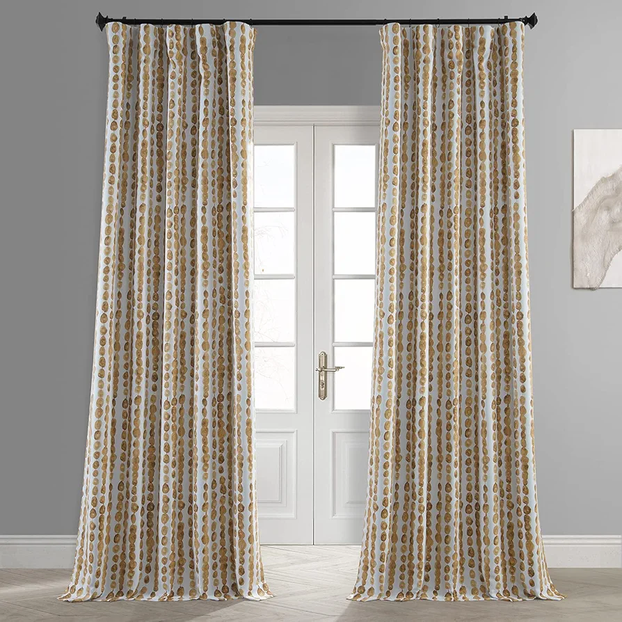 HPD Half Price Drapes Room Darkening Curtains for Bedroom, Living Room 50 X 84 Gumdrop Printed, BOCH-HKC210610B-84 (1 Panel) Gumdrop Honey Gold