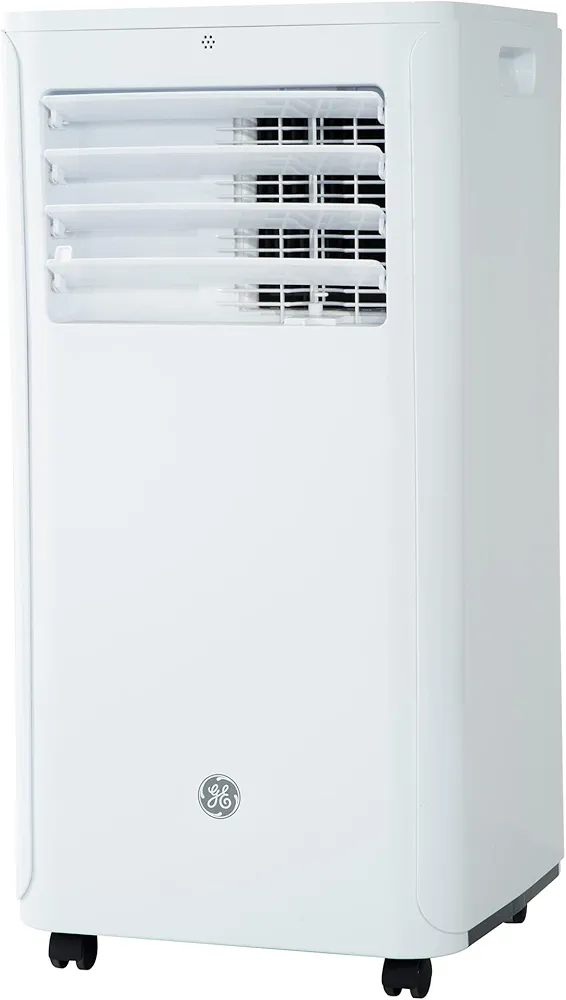 GE 6,100 BTU Portable Air Conditioner for Small Rooms up to 250 sq ft., 3-in-1 with Dehumidify, Fan and Auto Evaporation, Included Window Installation Kit