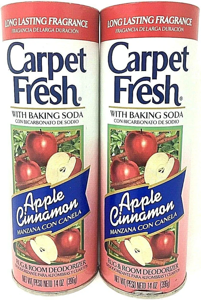 Carpet Fresh Pack of Two Rug and Room Deodorizer with Baking Soda, 14 oz. Apple Cinnamon pack of 2 Fragrance