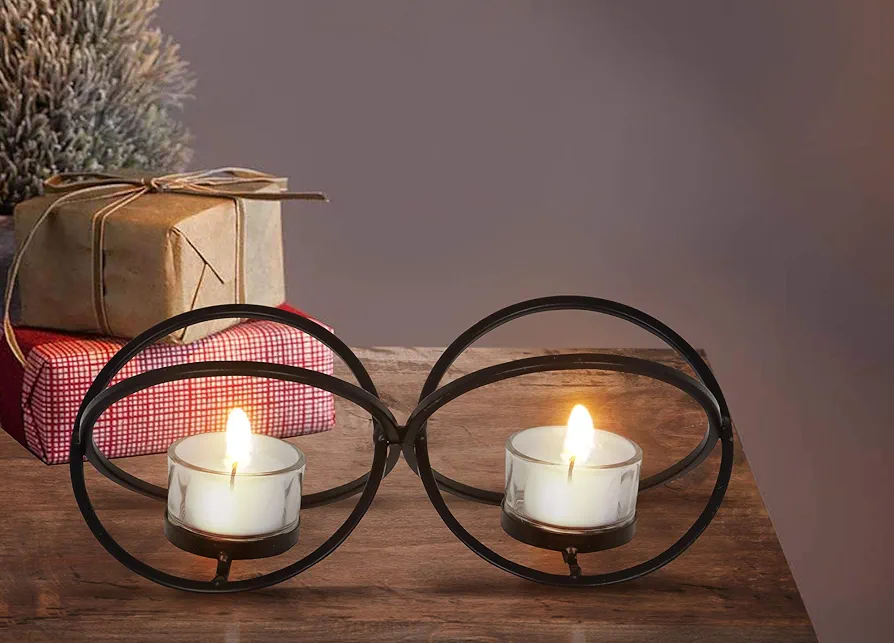 TIED RIBBONS Metal Tealight Candle Holder for Side/Center Table Dining Table Living Room Christmas Lighting Home Decoration