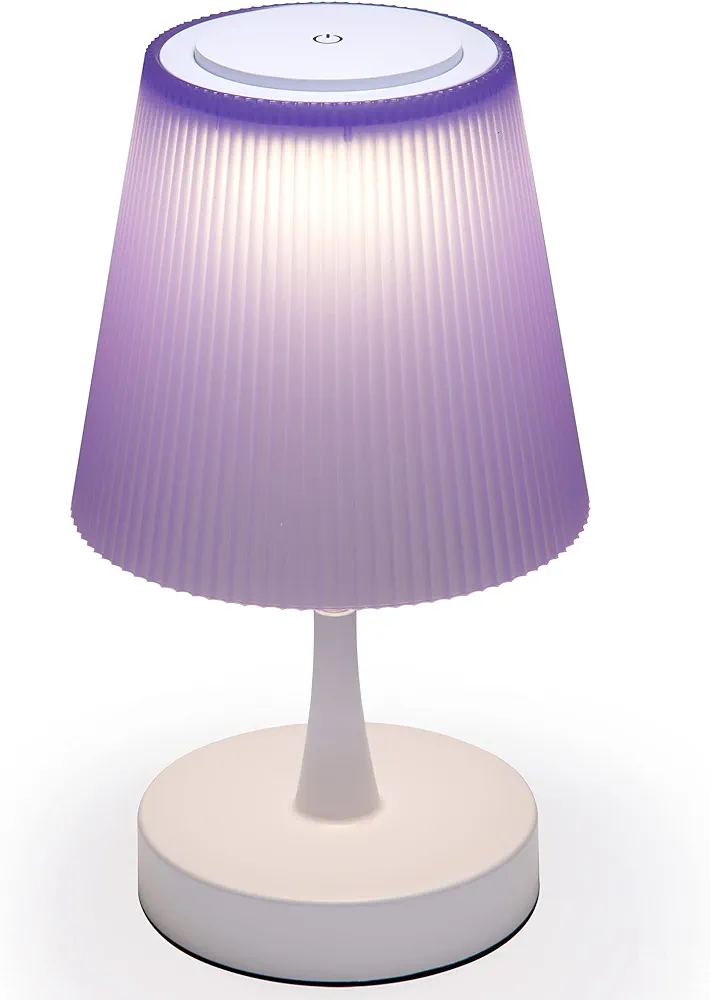 Purple Lamp for Girls Bedrooms - Modern Small Table Lamp for Bedroom, Bedside Nightstand, Nursery, Cute Kids Lamp with USB Charging Port, 3-Level Touch Dimmable Switch