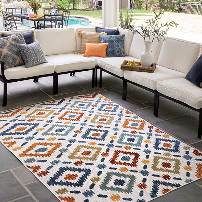 nuLOOM Labyrinth Transitional Indoor/Outdoor Area Rug, 10' x 14', Multi