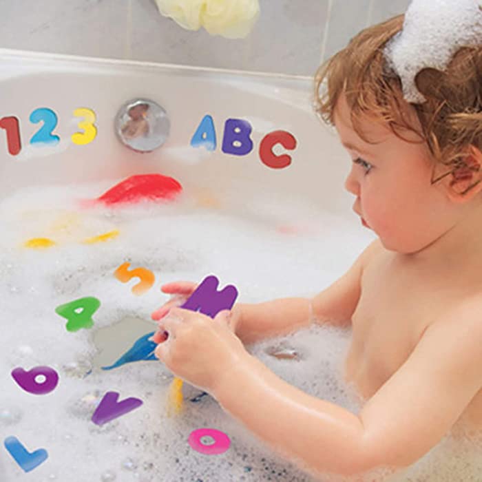 36 Pcs Literacy Baby Educational Learning Early Bath Enlightenment Bath Toy, 26 English Letters + 0-9 Teaching Toys