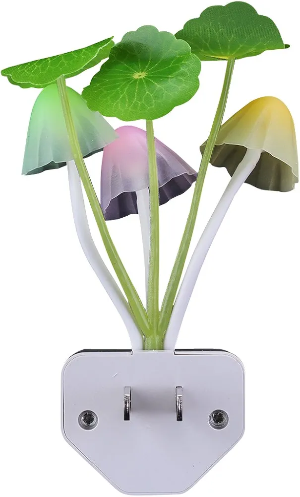 Sensor Led Night Light, Color Changing Plug-in LED Mushroom Dream Bed Lamp