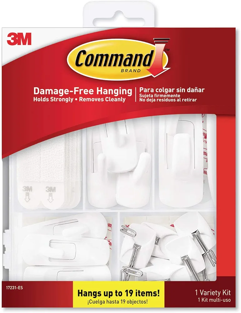 Command Variety Pack, Picture Hanging Strips, Wire Hooks and Utility Hooks, Damage Free Hanging Variety Pack for Up to 19 Items, 1 Kit