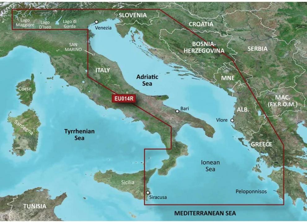 Garmin BlueChart g2 Italy Adriatic Sea v2010.5-v12 microSD Card w/SD Adapter 010-C0772-20