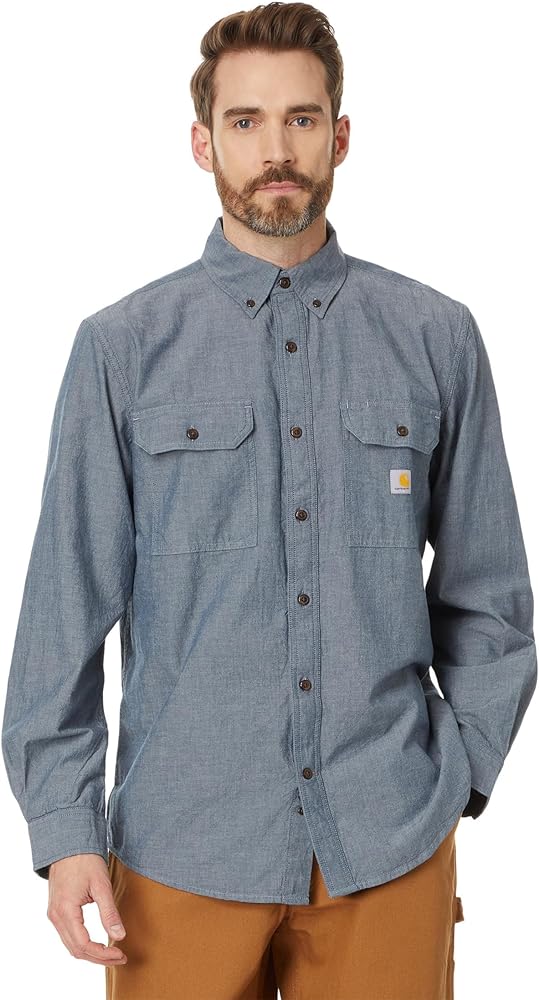 Carhartt Men's Loose Fit Midweight Chambray Long-Sleeve Shirt