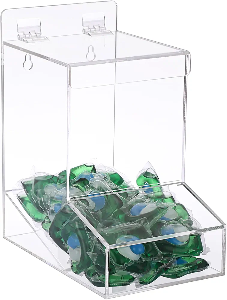 Sumnacon Acrylic Dispenser-Countertop Storge Container for Candy Shoe Covers Golves Hairnets Earplugs,Clear Laundry Pod Dispenser with Lids,Functional Wall Storage Dispenser for Laundry Room Pantry