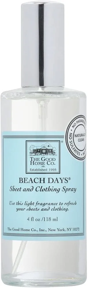 The Good Home Company Beach Days Natural Linen and Room Spray, Room Essentials Spray for Sleep Relaxation, Scented Freshener for Sheets, Linen, Clothing, Fabric, and Pillows, 4 Oz