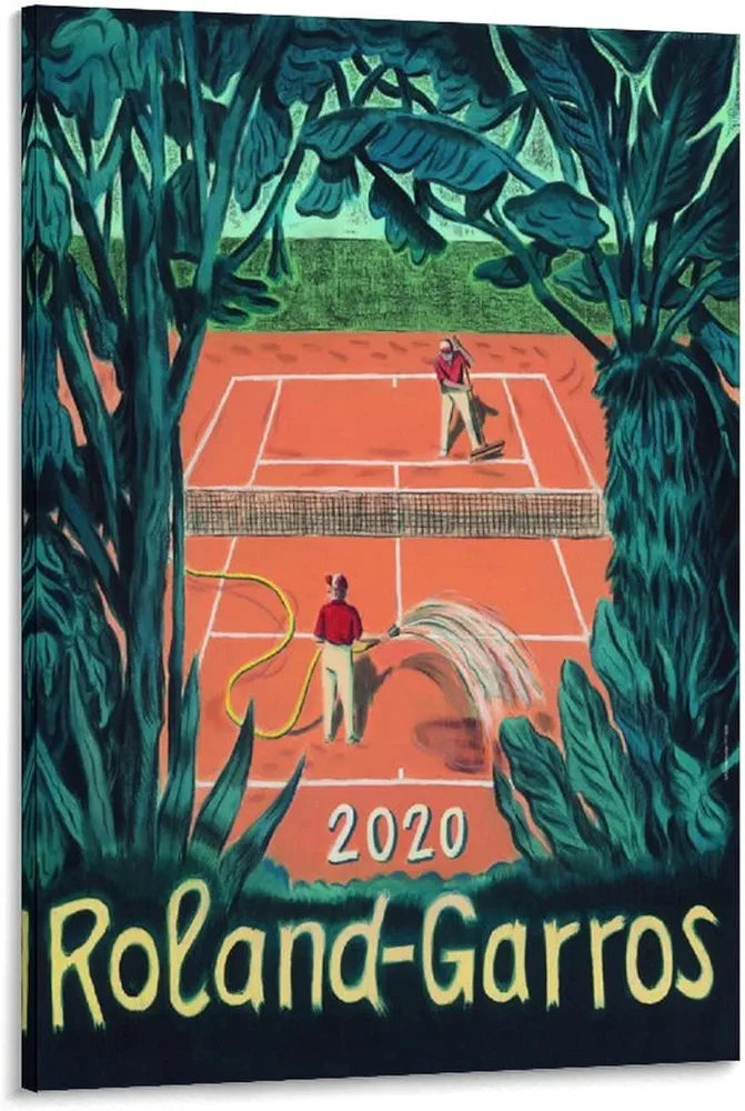 2020 Roland Garros Sports Poster Art Painting Wall Decor Gift Canvas Painting Wall Art Poster for Bedroom Living Room Decor 12x18inch(30x45cm) Frame-style