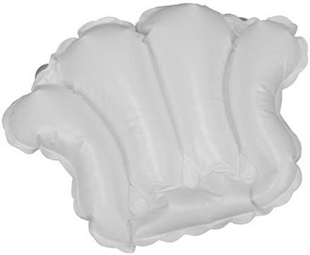 White Vinyl Shell-Shaped Spa Bath Pillow