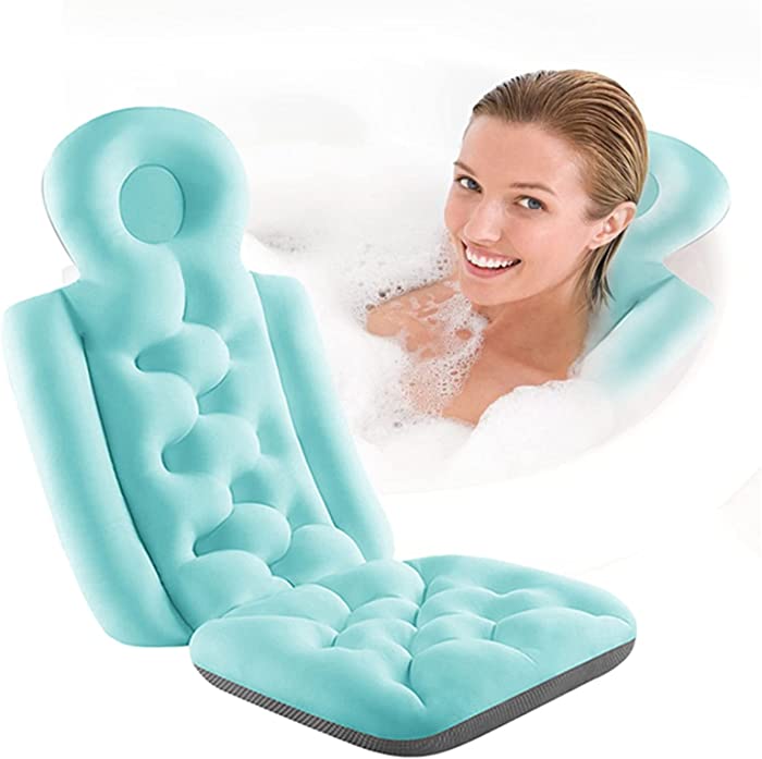 JuZi Store Premium Full Body Bath Pillow for Tub, Extra Soft Neck and Back Support to Relax and Unwind, Ergonomic Spa Bathtub Pillow, Swimsuit Material Soft & Quick Drying