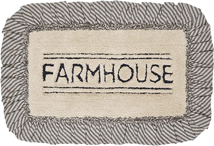 VHC Brands Sawyer Mill Farmhouse Bathmat, Charcoal, 20x30