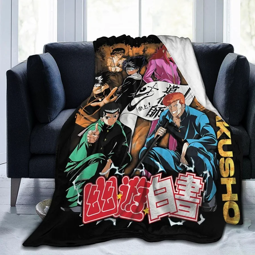 KouRY Blanket Yu Yu Hakusho Flannel Blanket Air Conditioner Blankets for Sofa Bed Living Room Bedroom 80"X60"