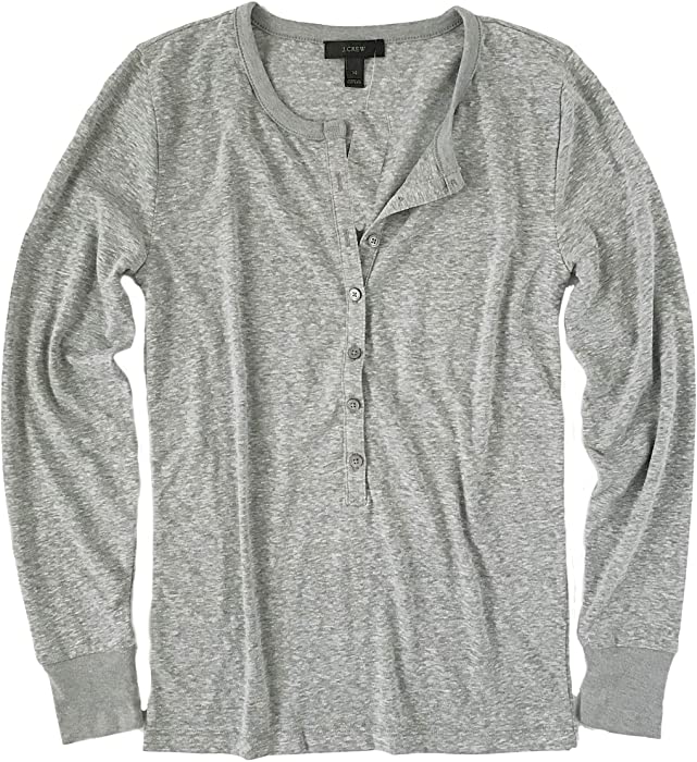 J Crew Women's Slim Fit Long Sleeve Henley Tee