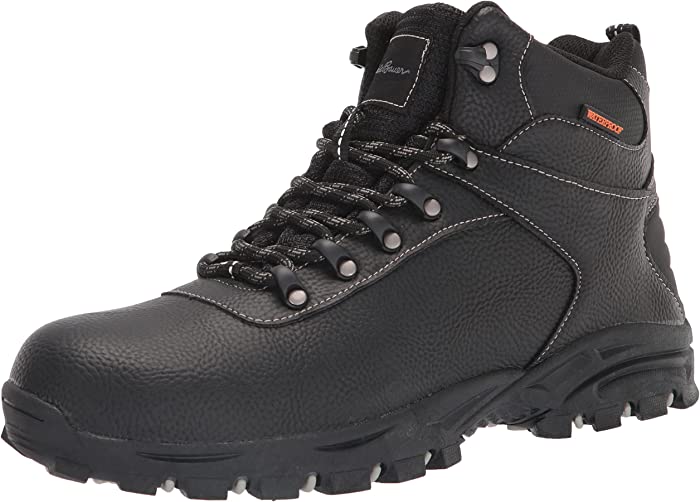 Eddie Bauer Men’s Hiking Boots Clark Water Resistant Shoes for Men with Laces, Round Toe - Mens Hiking Shoes - Slip Resistant Shoes for Walking, Work, Outdoor