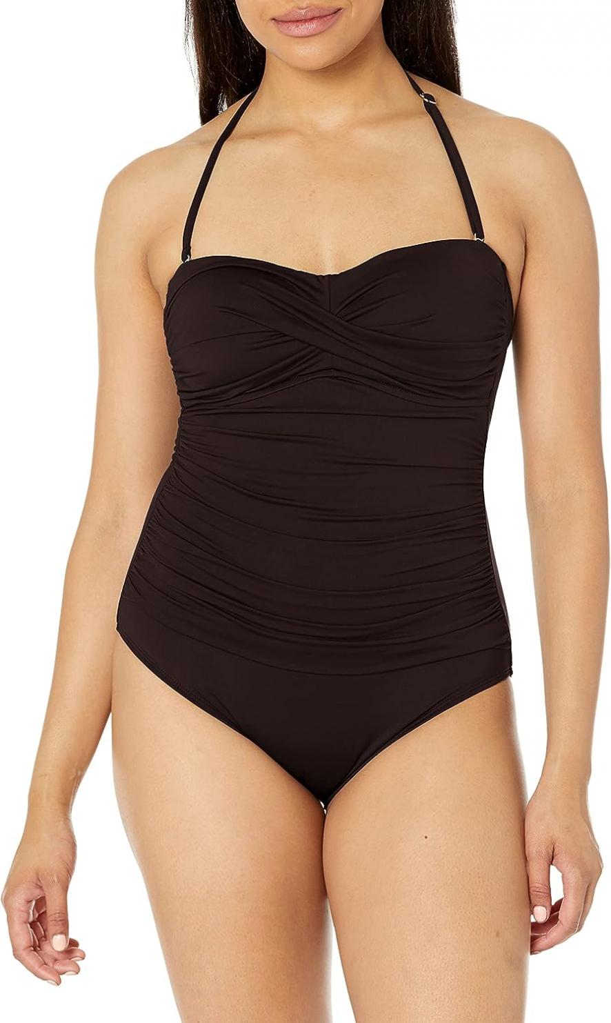 Anne Cole Women's Standard Twist Front Shirred One Piece Swimsuit