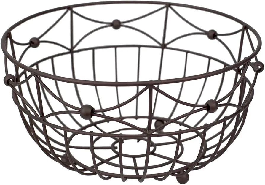 Home Basics Arbor Collection Round Steel, Fruit Basket, Vegetables, Bread Bowl, Dining Room, Kitchen, Bronze