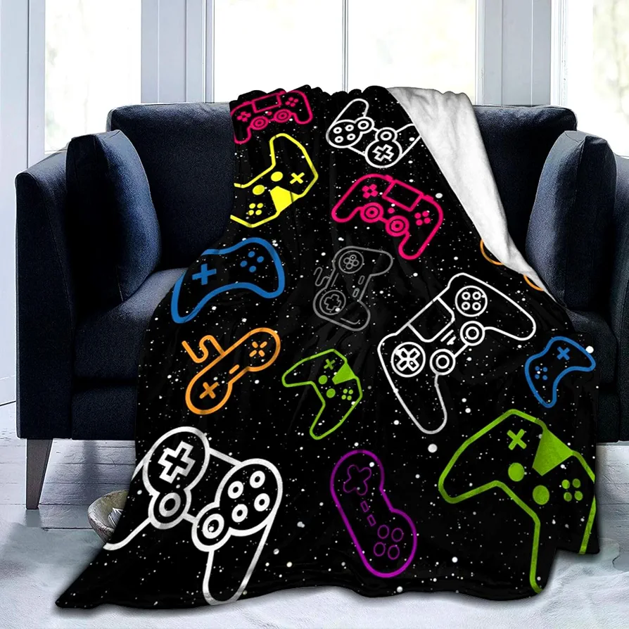 Gaming Blanket Soft Flannel Gamer Throw Blankets Video Games Merch Boys Girls Adults Gifts Home Decor for Sofa Travel 50"x40"