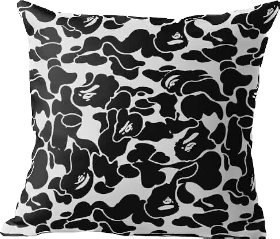 PILLOWCASE - 18in - Hypebeast room decor - Bape rug decor - Off white room Pillow Cover - Hype Beats pillows - black pillow - Bape decorations - hypebeast pillow