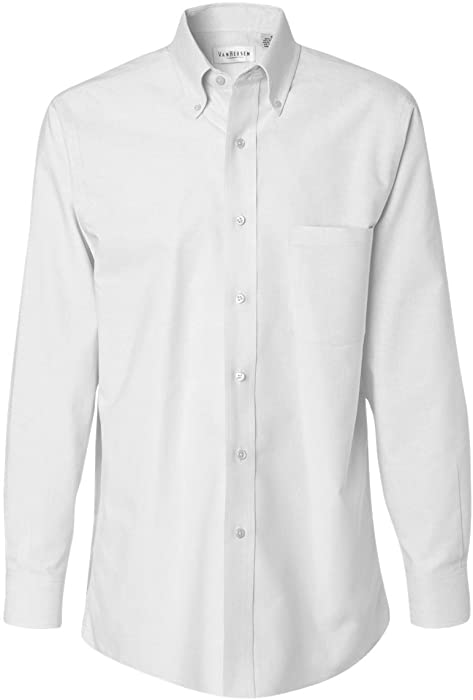 Van Heusen Men's Dress Shirt Regular Fit Oxford Solid Buttondown Collar