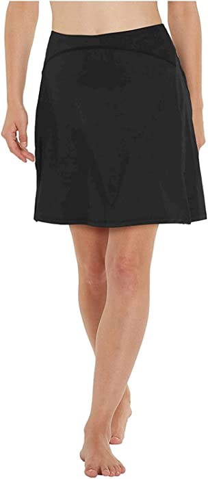 slimour Women Print Golf Skirt Travel Skirts with Pockets Swim Skirt High Waist with Shorts