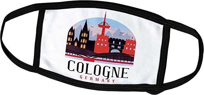 3dRose Sven Herkenrath City - Retro and Vintage City of Cologne Germany German - Face Masks (fm_314127_1)