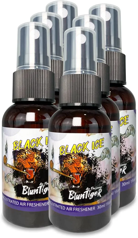 High Concentrated Strong Oil Based Air Freshener 30ml/1oz Car, Room, Home and Bathroom Deodorizer & Odor Eliminator Spray (Inspired by Black Ice, 6Pack)