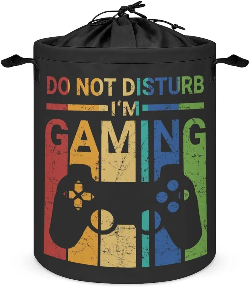 Kids Laundry Hamper Gamer Laundry Basket Gaming Decor for Boys Bedroom Small Dirty Clothes Hamper Collapsible Storage Organizer Bag Video Game Room Accessories and Decor