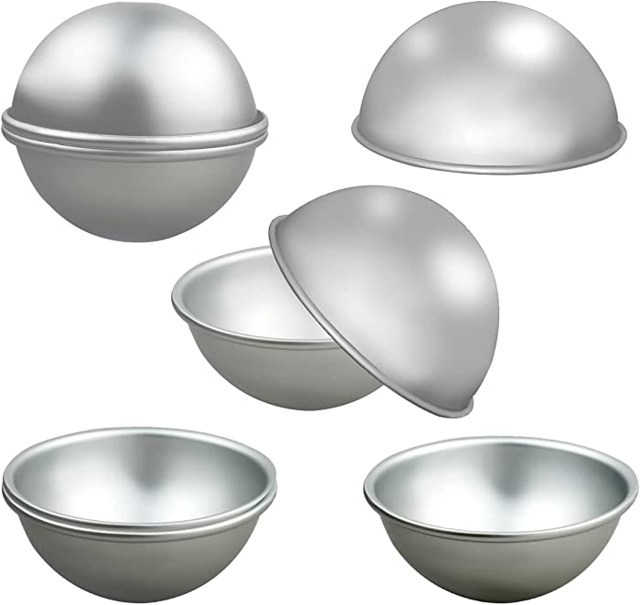 10 Pieces Metal Bath Bomb Molds DIY Bath Bomb Mold Set for Crafting Crafts Making Supplies Bath Bomb Mold Kit for Handmade Spa Bombs Aluminum Molds for Bath Ball Cake Soap Cake (2.36 Inch in Diameter)