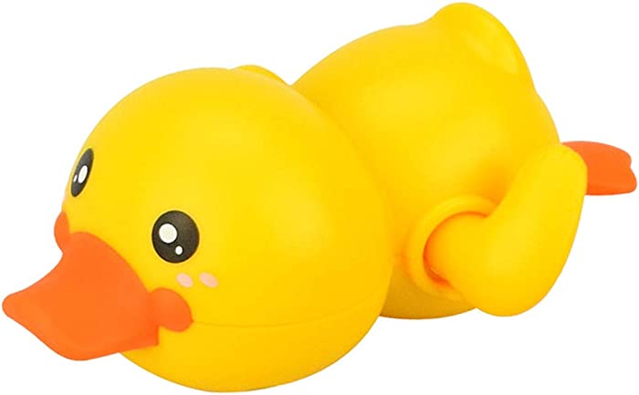 NEXTAKE Kids Bath Toy Wind-up Swimming Duckling Clockwork Bathtub Toy Water Toy for Toddlers (Yellow)