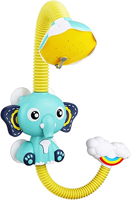 Swimming Sprinkler Toy for Kid Cute Summer Elephant Bath Shower Bath Toy Bathtub (Blue, One Size)