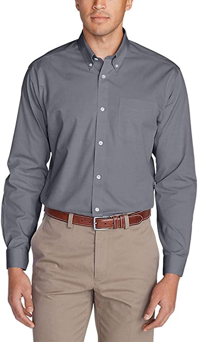 Eddie Bauer Men's Wrinkle-Free Classic FIt Pinpoint Oxford Shirt - Solid