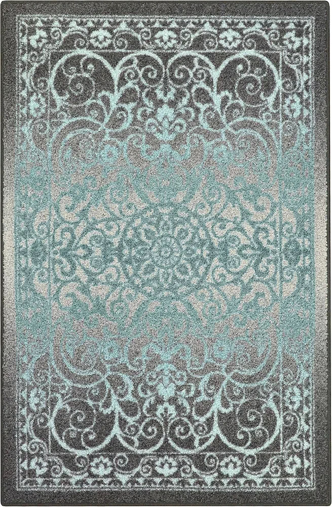 Maples Rugs Area Rug - Pelham 7 x 10 Large Area Rugs [Made in USA] for Living Room, Bedroom, and Dining Room, Grey Blue