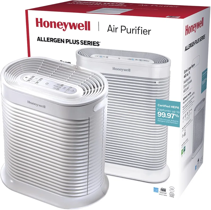 Honeywell HPA304 HEPA Air Purifier for Extra Large Rooms - Microscopic Airborne Allergen+ Dust Reducer, Cleans Up To 2250 Sq Ft in 1 Hour - Wildfire/Smoke, Pollen, Pet Dander – White