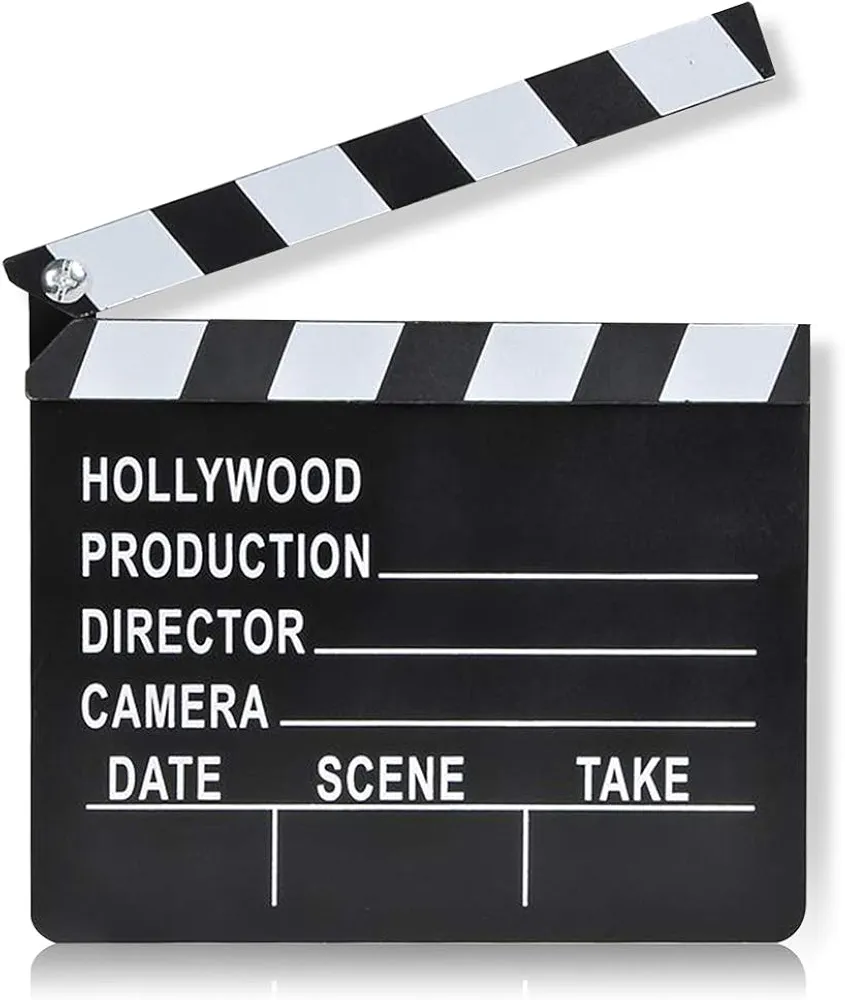 ArtCreativity Movie Clapboard, Hollywood Movie Theme Party Decorations, Academy Awards Party Supplies and Film Décor, Slate Clapperboard Prop for Stage Plays, Fun Photo Booth Prop