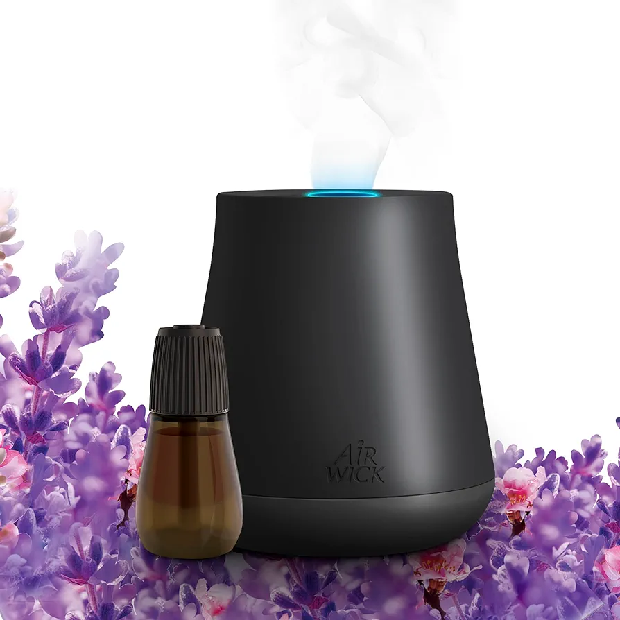 Air Wick Essential Mist Starter Kit, Diffuser + 1 Refill, Lavender and Almond Blossom, Air Freshener, Essential Oils