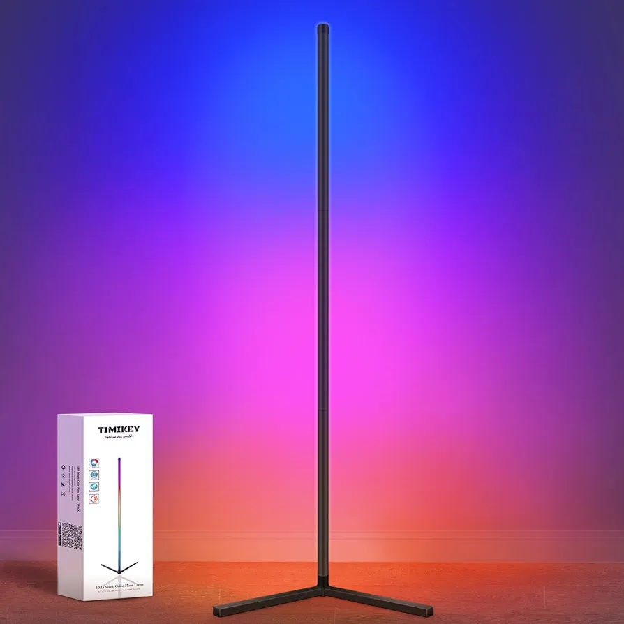 Floor lamp RGB Lights,Work with App and Remote Control, Music Sync and 16 Million DIY Colors,Timer Setting.Magical Led Lights for Bedroom,TV Backlight,Gaming Room Decor,Dj Lights,Party Decor