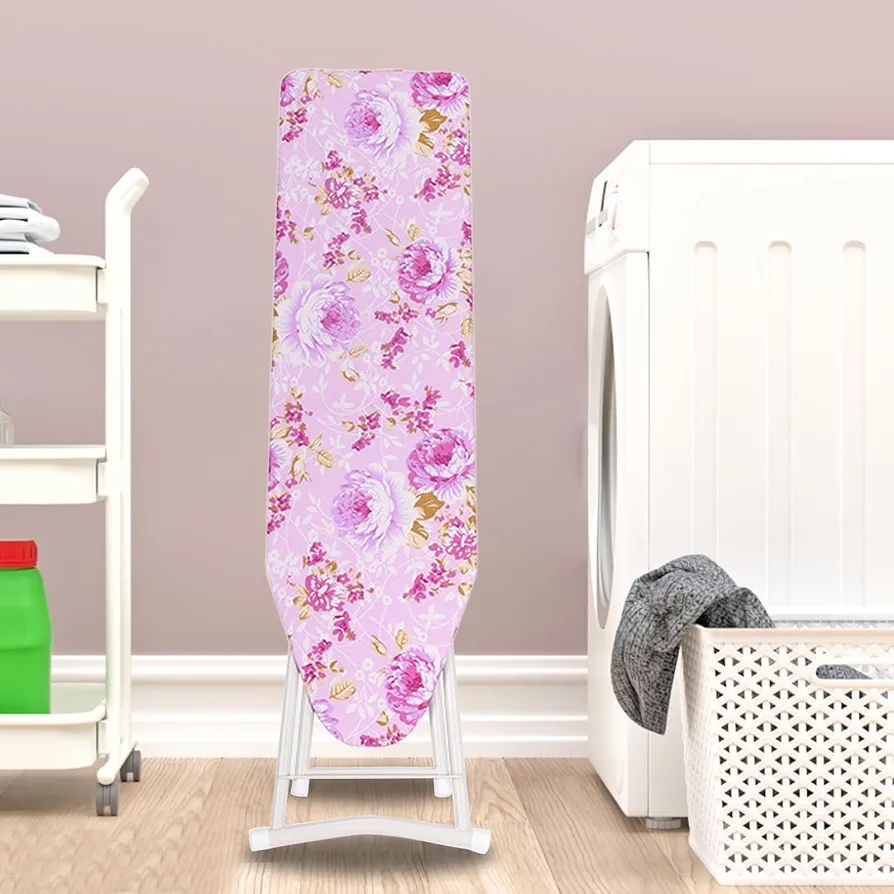 Foldable Ironing Board with Iron Rest, Adjustable Iron Board, Portable Ironing Cover with Non-Slip Feet, Ironing Board Cover for Sewing, Craft Room, Household, Dorm(US Delivery)