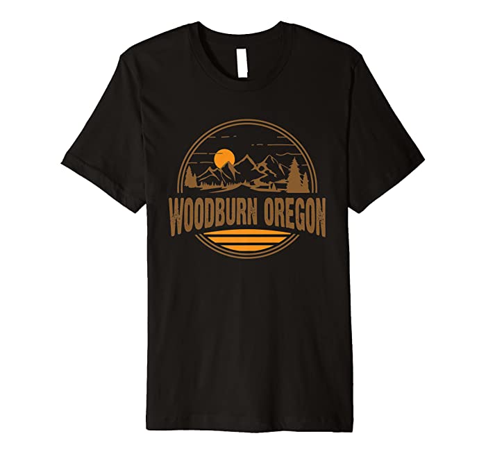 Vintage Woodburn, Oregon Mountain Hiking Souvenir Print Premium T-Shirt