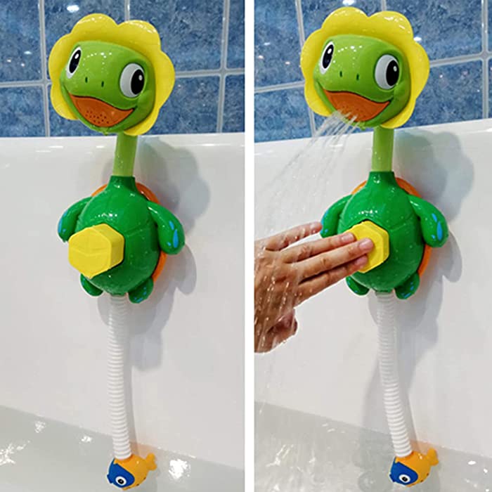 Little Bado Turtle Baby Bath Toys Spray Bathing Tub Fountain Toys for Kid Hand Shower Floating Bathtub Shower Pool Bathroom Toy for Baby Toddler Infant Kids