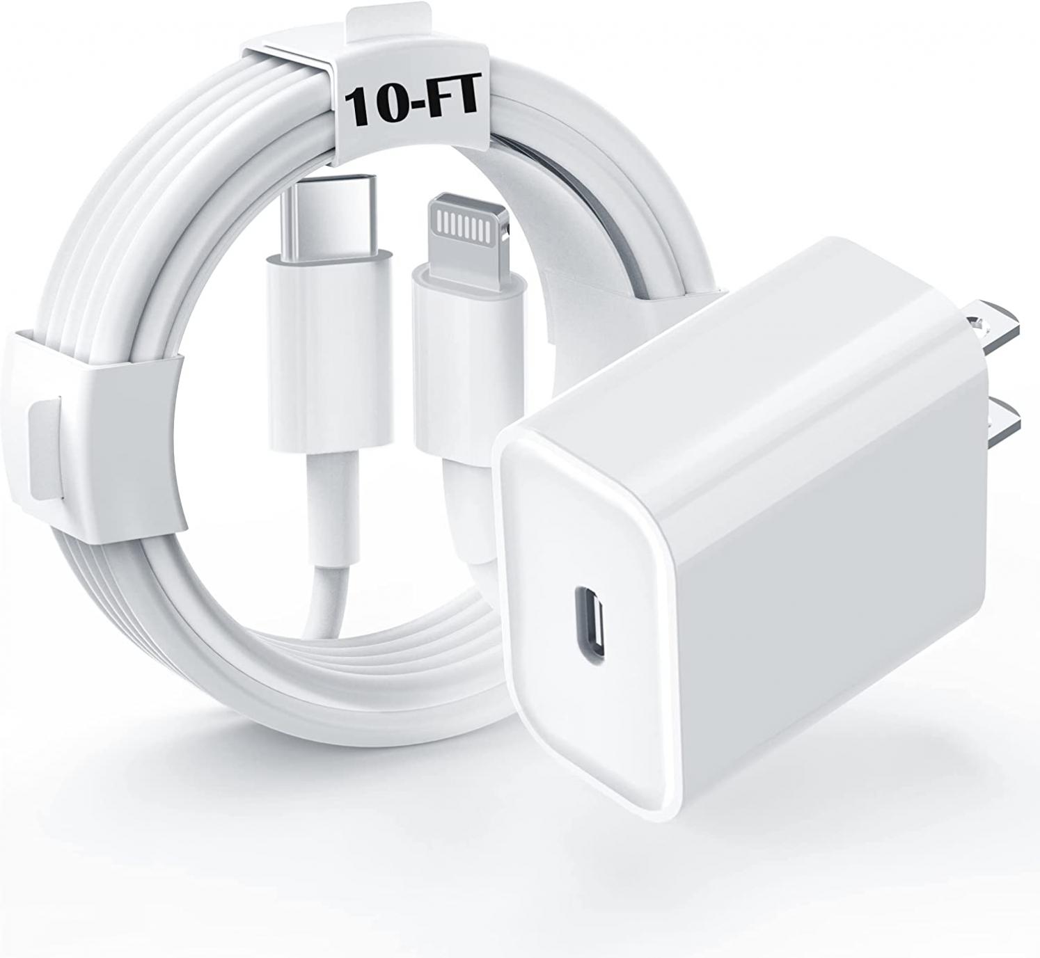 10ft iPhone Charger, Fast Charger iPhone [MFi Certified],10FT Long Fast Charging Lightning Cable with 20W USB C Charger Block for iPhone 14/14 Pro Max/13/13 Pro Max/12/12 Pro Max/11/11Pro/XS/Max/iPad