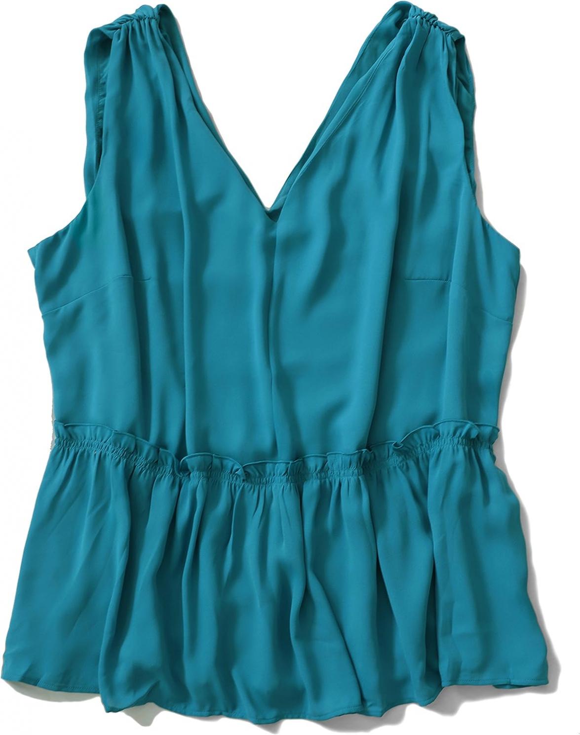 LOFT Woman's Regular & Plus Double V-Neck Peplum Tank