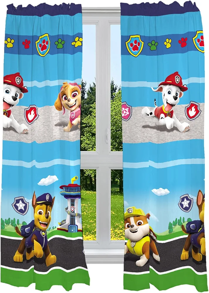 Franco Kids Room Window Curtain Panels Drapes Set, 82 in x 63 in, Paw Patrol