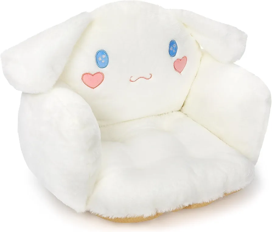 Cute Cinnamoro Plush Chair Cushion - Kawaii Seat Cushion Room Decor -16 x 18 in Soft Seat Pad for Gaming Chairs Office Office (White)