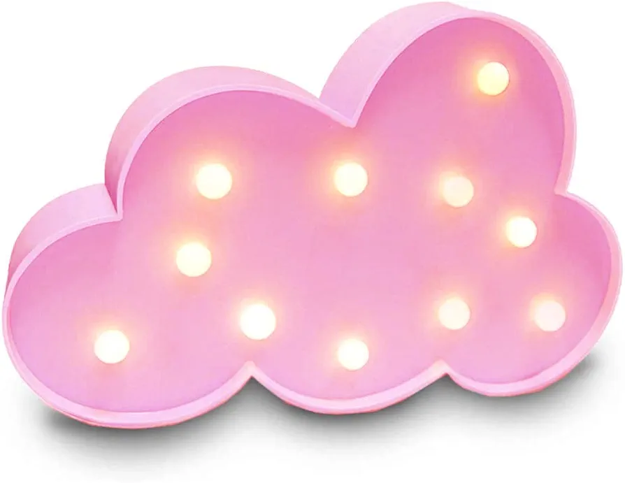 3D Cloud Lamp Decortive LED Sign Night Lights for Kids Adults, Baby Nursery, Birthday Party, Holiday Decorations,Kid's Room Decor NightLight Pink