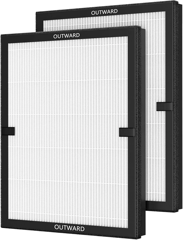 E-200 H13 HEPA Air Filter Compatible with LUNINO E-200 Air Purifie Filte Replacement 3 Stage Strong and Efficient Filtration with Activated Carbon Filte For LUNINO Home Large Room 1740sq.ft, 2 Pack