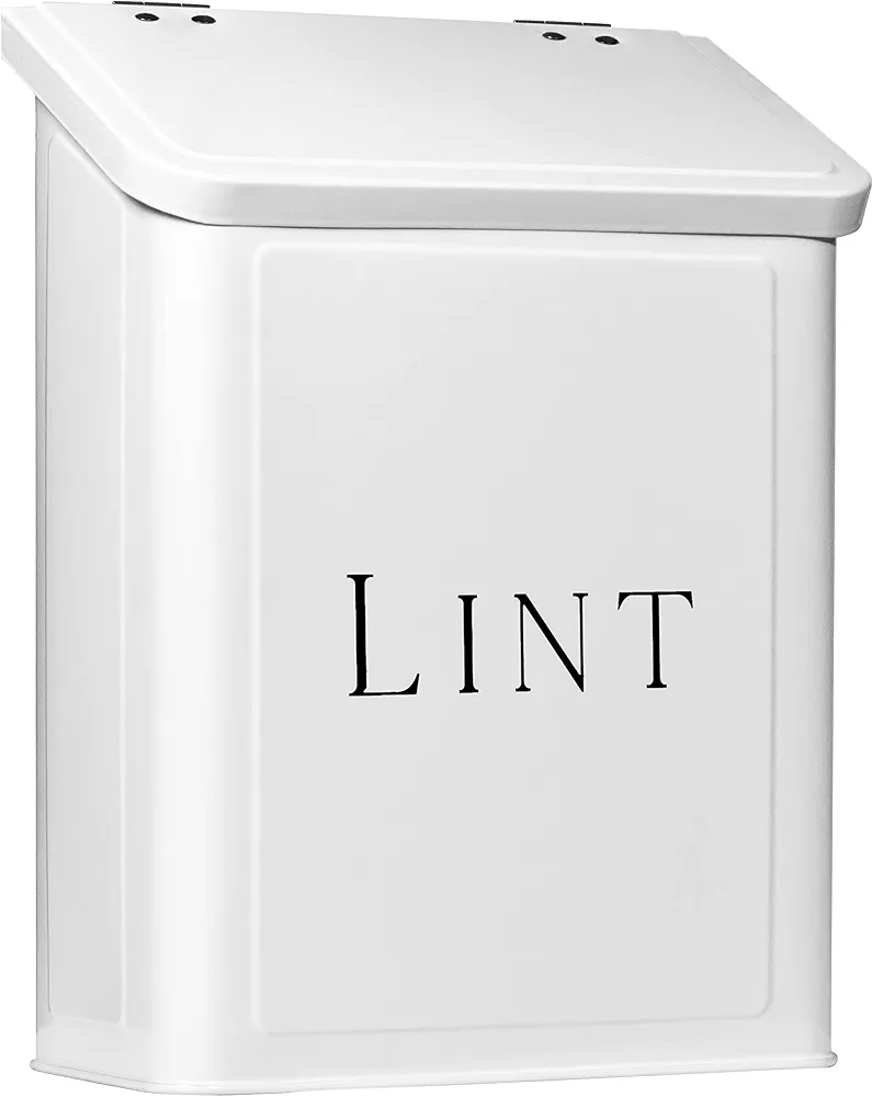 Magnetic Lint Bin for Laundry Room, 2.5L Capacity, Laundry Trash Can, White, Wall Mounted, Satisfaction Guarantee