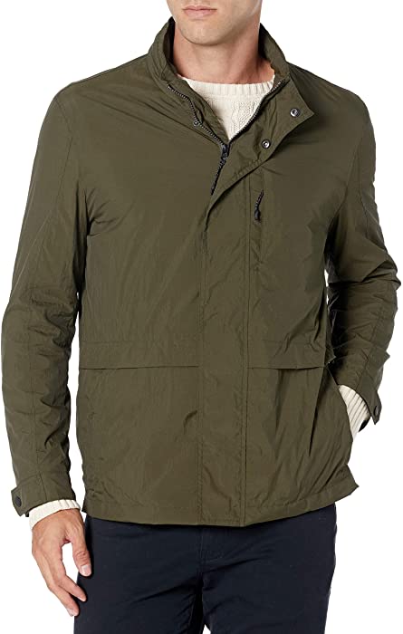 Cole Haan Men's Grand Series Crinkle Packable Rain Jacket